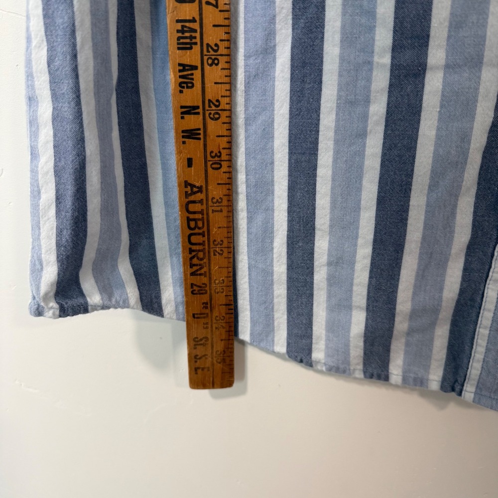 Toad&Co Womens Tank Dress Medium Blue Button Down Indigo Ridge Sleeveless Stripe - Picture 5 of 8